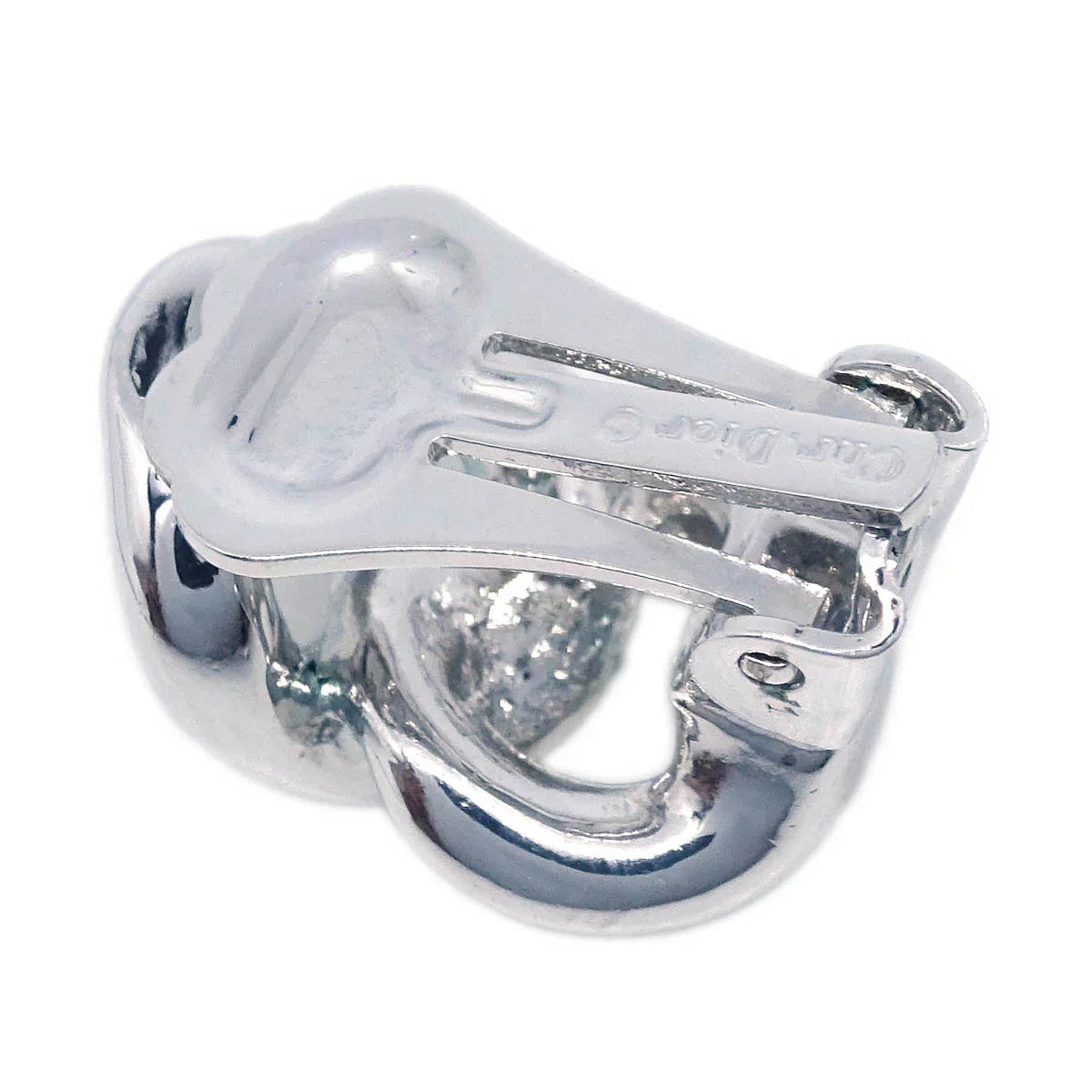 Christian Dior Earrings Clip-On Silver