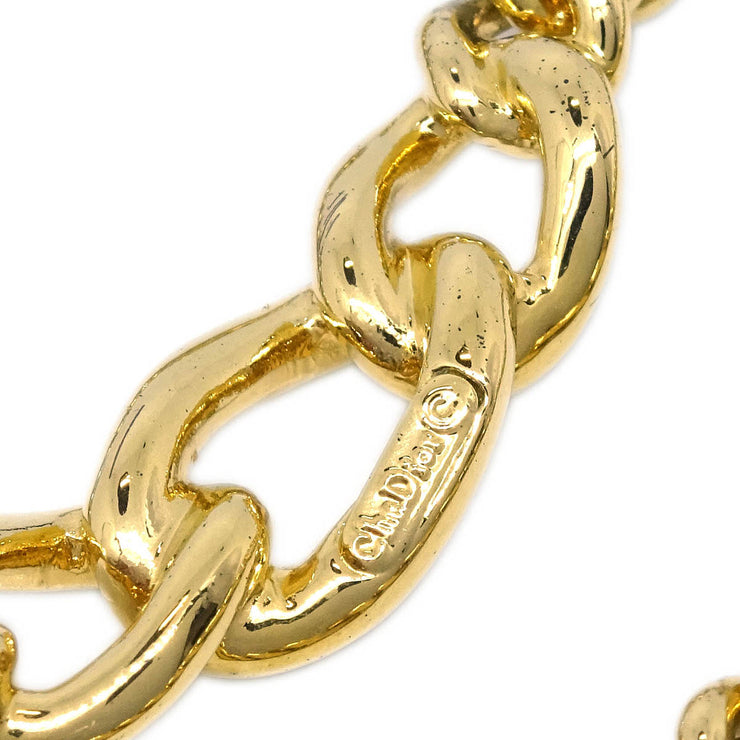 Christian Dior Necklace Pendant Gold Rhinestone