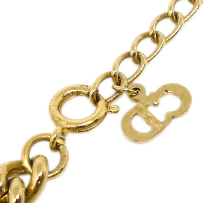 Christian Dior Necklace Pendant Gold Rhinestone