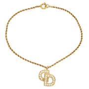 Christian Dior Bracelet Gold Rhinestone