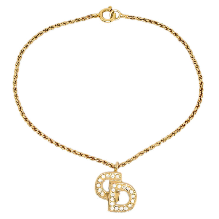 Christian Dior Bracelet Gold Rhinestone