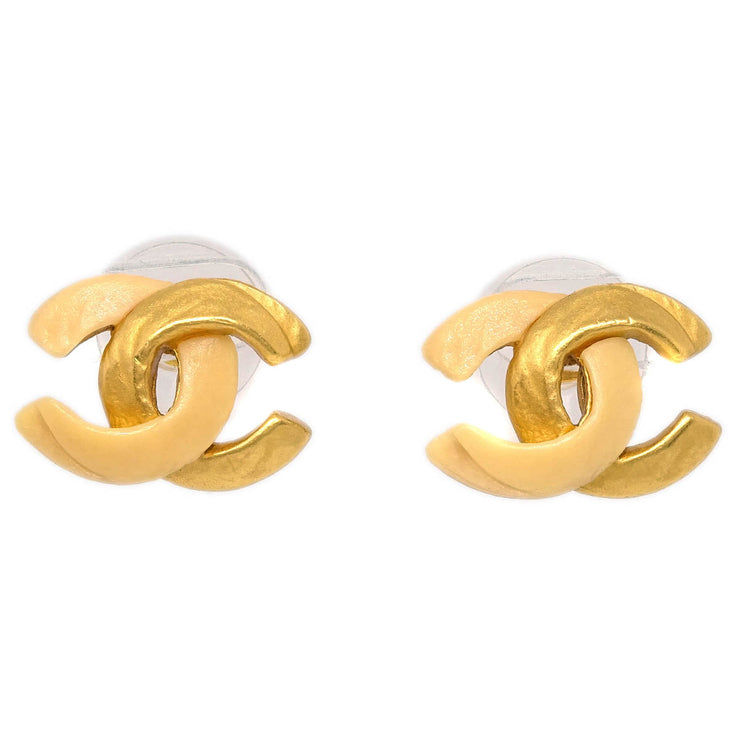 Chanel Piercing Earrings Gold CC 00T