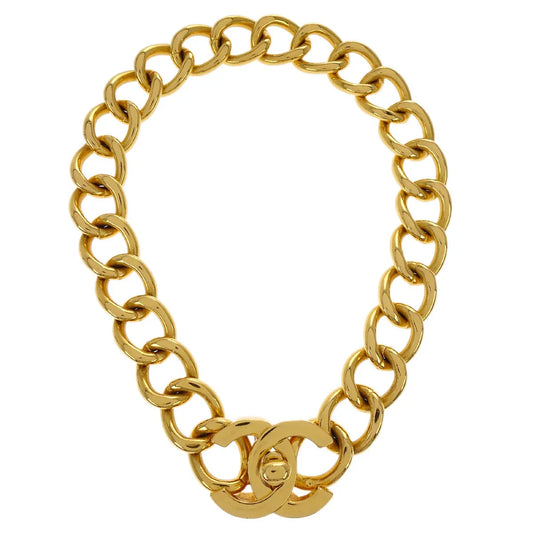 Chanel Gold Chain Pendant Necklace 96P