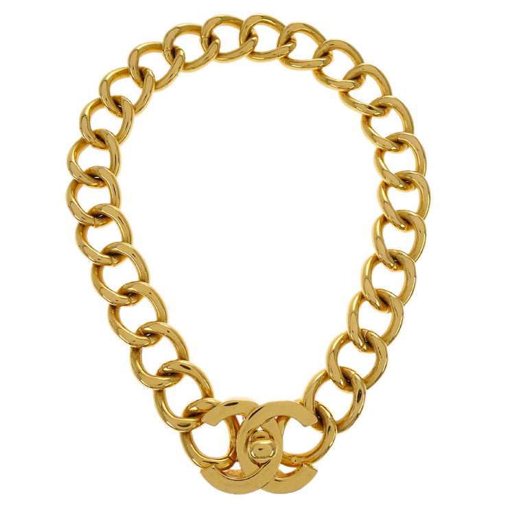 Chanel Gold Chain Pendant Necklace 96P