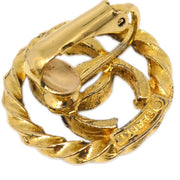 Chanel Button Earrings Clip-On Gold