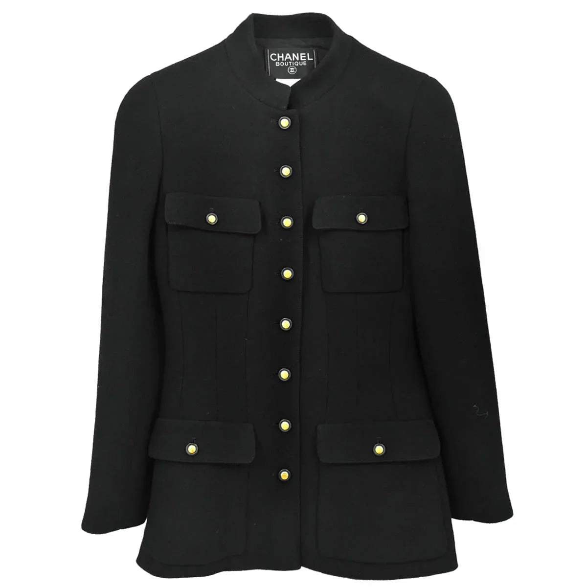 Chanel 1996 Single Breasted Jacket Black #38