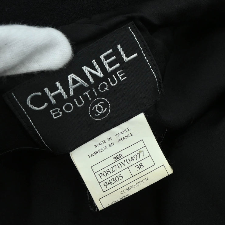 Chanel 1996 Single Breasted Jacket Black #38