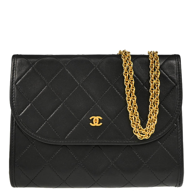 Chanel 1991-1994 Black Lambskin Shoulder Bag