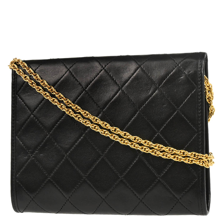 Chanel 1991-1994 Black Lambskin Shoulder Bag
