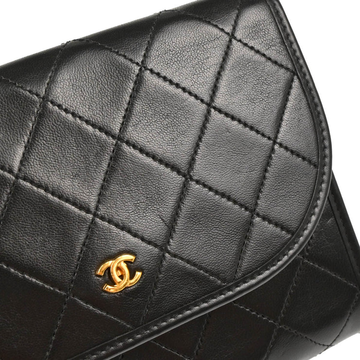 Chanel 1991-1994 Black Lambskin Shoulder Bag