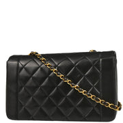 Chanel 1994-1996 Black Lambskin Medium Diana Shoulder Bag