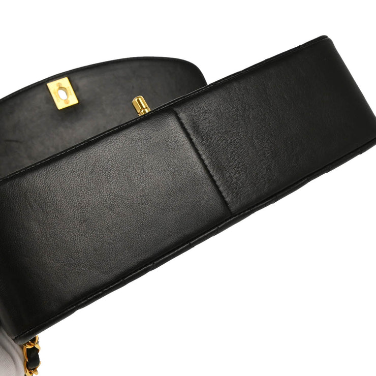 Chanel 1994-1996 Black Lambskin Medium Diana Shoulder Bag