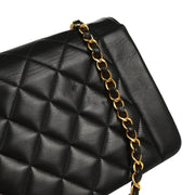 Chanel 1994-1996 Black Lambskin Medium Diana Shoulder Bag