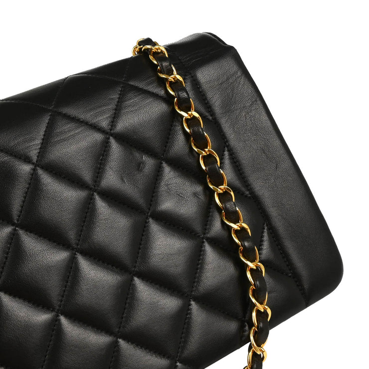 Chanel 1994-1996 Black Lambskin Medium Diana Shoulder Bag