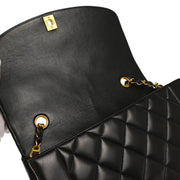 Chanel 1994-1996 Black Lambskin Medium Diana Shoulder Bag