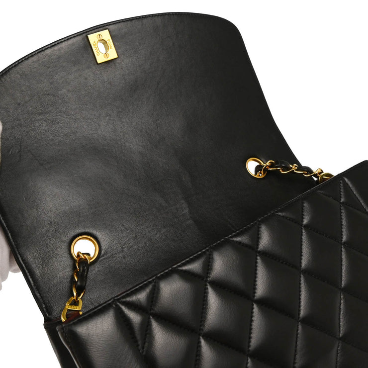 Chanel 1994-1996 Black Lambskin Medium Diana Shoulder Bag