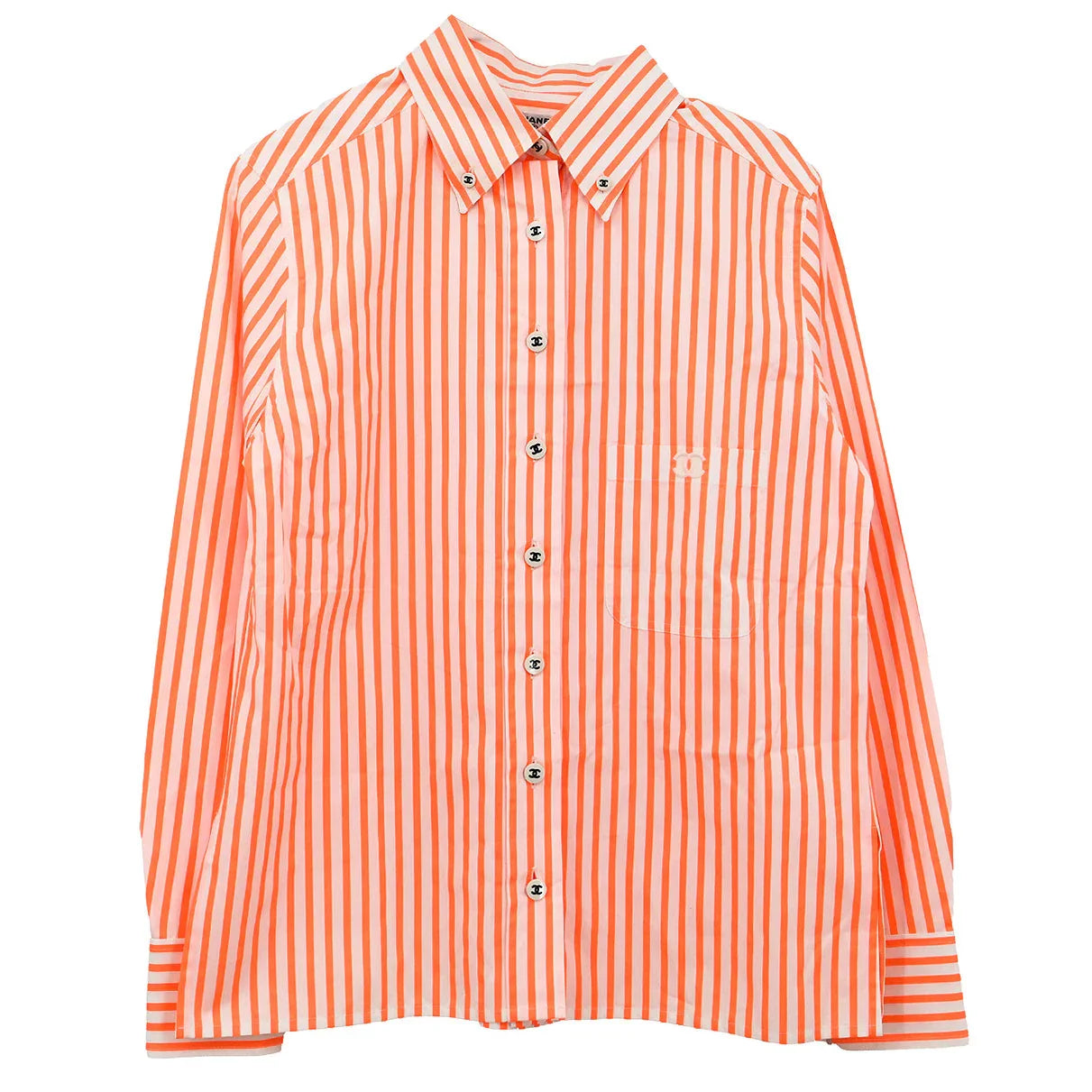 Chanel Blouse Shirt Orange #40