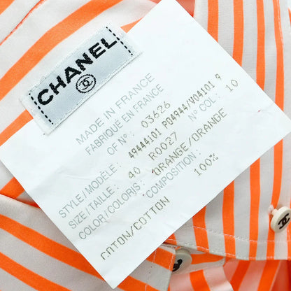 Chanel Blouse Shirt Orange #40