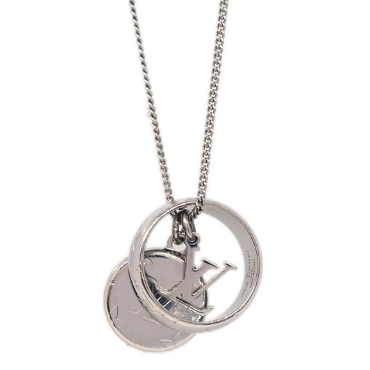Louis Vuitton Monogram Ring Necklace Silver M62485 #M