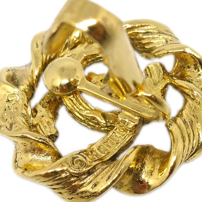 Chanel Button Earrings Clip-On Gold 2239
