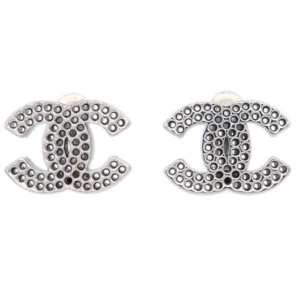 Chanel CC Earrings Clip-On Silver 03P