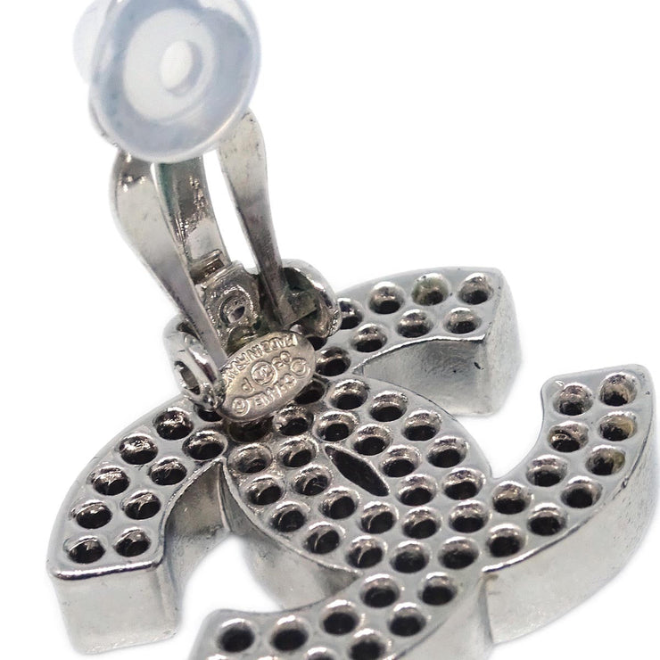 Chanel CC Earrings Clip-On Silver 03P