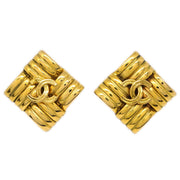 Chanel Chanel Rhombus Earrings Clip-On Gold 96P