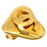 Chanel Gold Heart Earrings Clip-On 93P