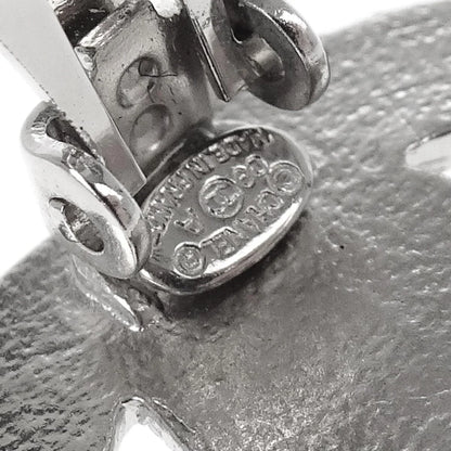 Chanel CC Earrings Clip-On Silver Rhinestone 09A