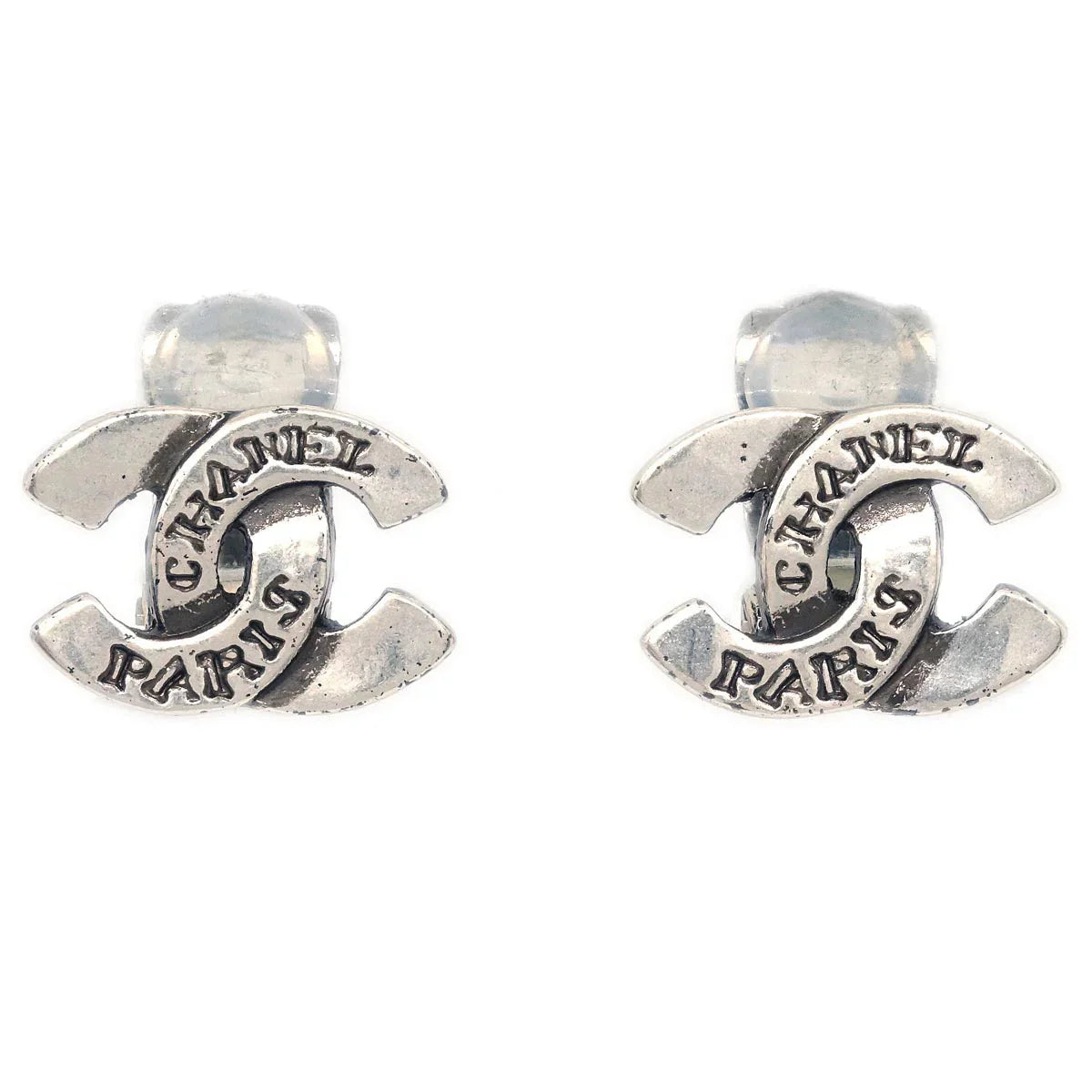 Chanel CC Earrings Clip-On Silver 99A