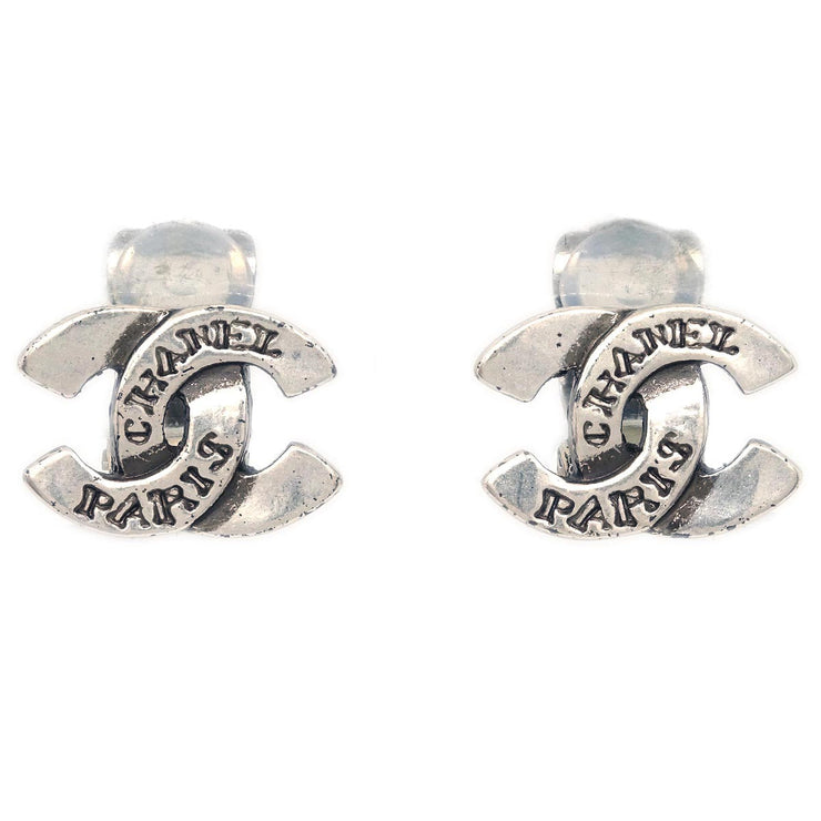 Chanel CC Earrings Clip-On Silver 99A