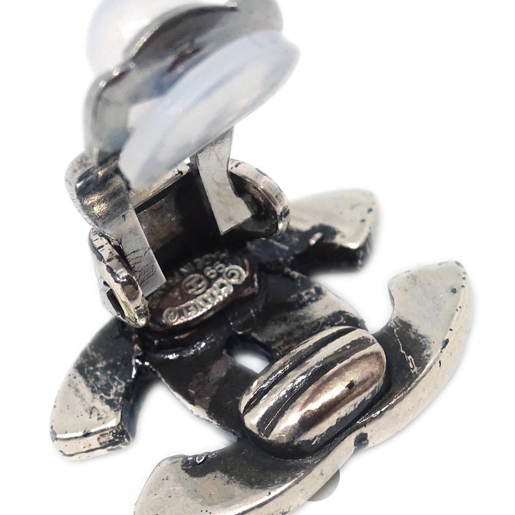 Chanel CC Earrings Clip-On Silver 99A