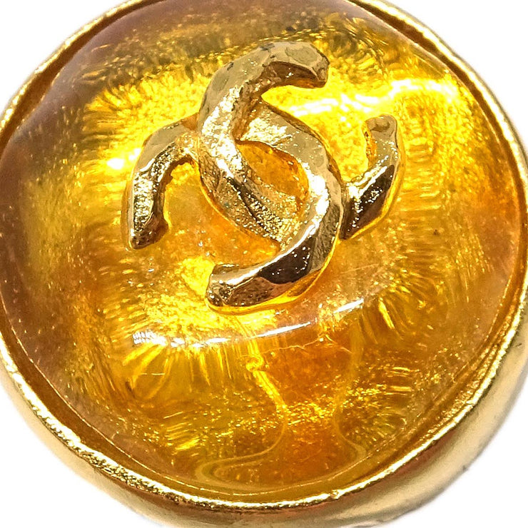 Chanel Button Earrings Clip-On Gold 99P