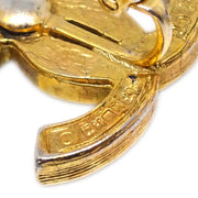 Chanel Gold CC Earrings Clip-On Rhinestone 2084