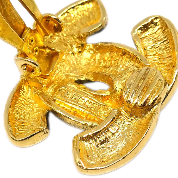 Chanel CC Quilted Earrings Clip-On Gold 2433