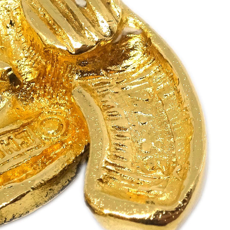 Chanel CC Quilted Earrings Clip-On Gold 2433