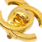 Chanel CC Turnlock Earrings Clip-On Gold Large 96P
