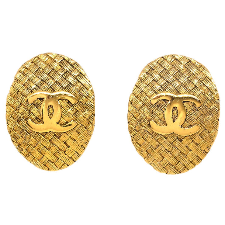 Chanel Oval Earrings Clip-On Gold 29/2904