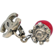 Chanel Dangle Earrings Clip-On Gold Rhinestone 05C