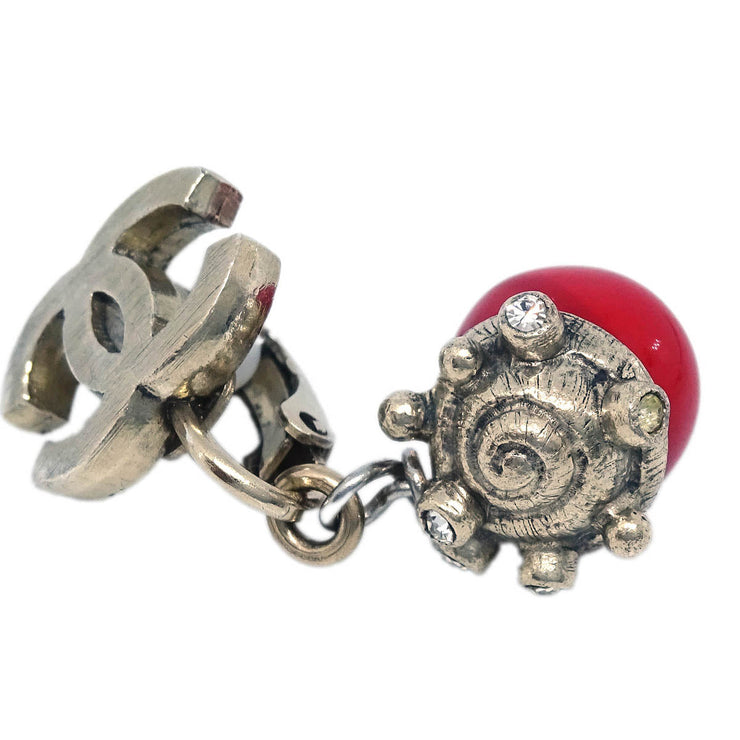 Chanel Dangle Earrings Clip-On Gold Rhinestone 05C