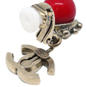 Chanel Dangle Earrings Clip-On Gold Rhinestone 05C