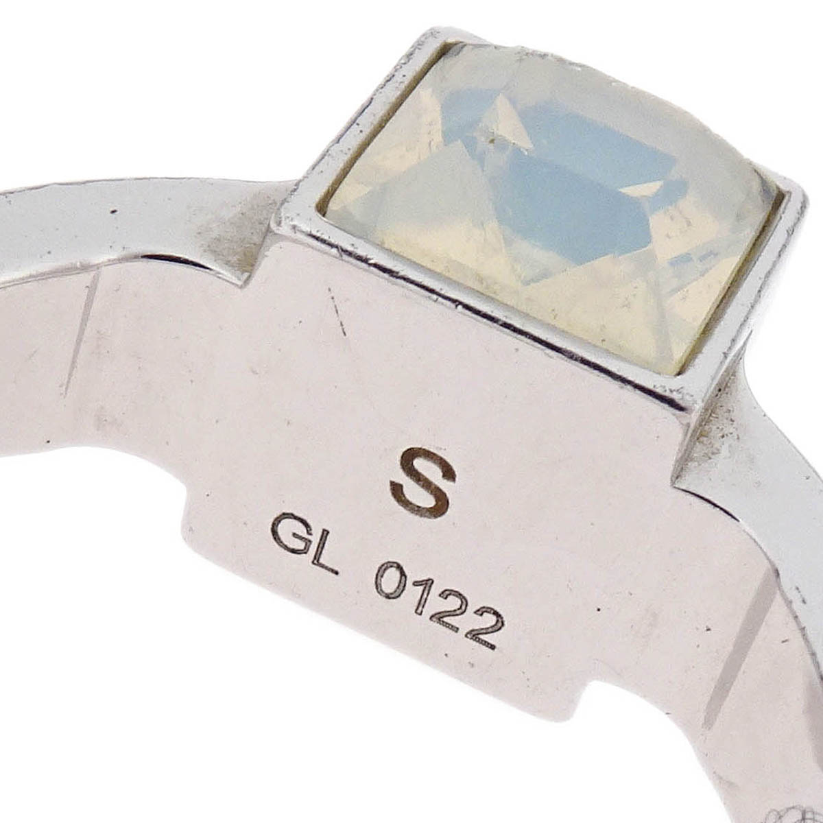 Louis Vuitton Burg Gamble Ring Rhinestone Silver #S #46 #6