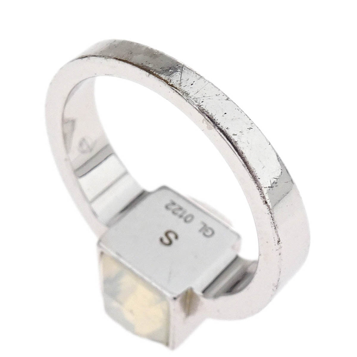 Louis Vuitton Burg Gamble Ring Rhinestone Silver #S #46 #6