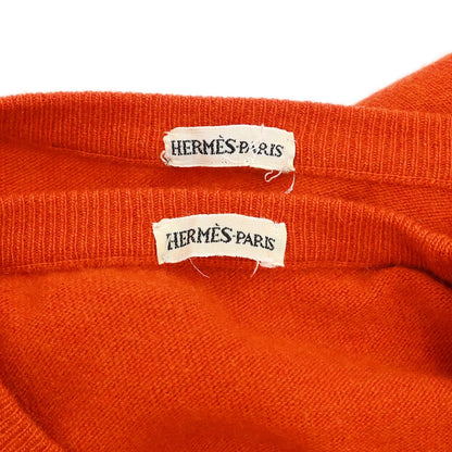 Hermes Cardigan Sleeveless Top Ensemble Orange #SM