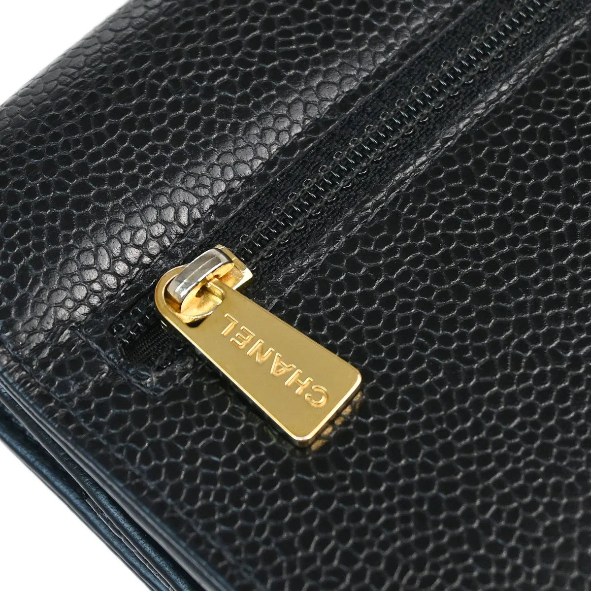Chanel 1997-1999 Black Caviar Timeless Wallet on Chain WOC