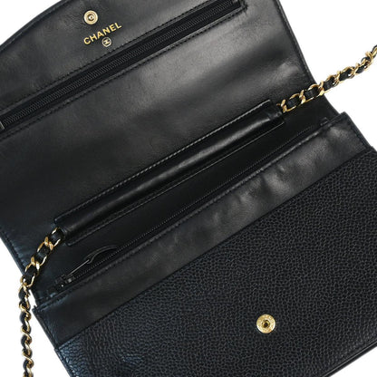 Chanel 1997-1999 Black Caviar Timeless Wallet on Chain WOC