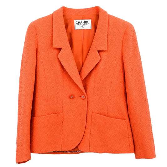 Chanel Double Breasted Jacket Orange