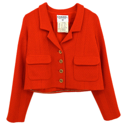Chanel 1993 Single Breasted Jacket Red #40