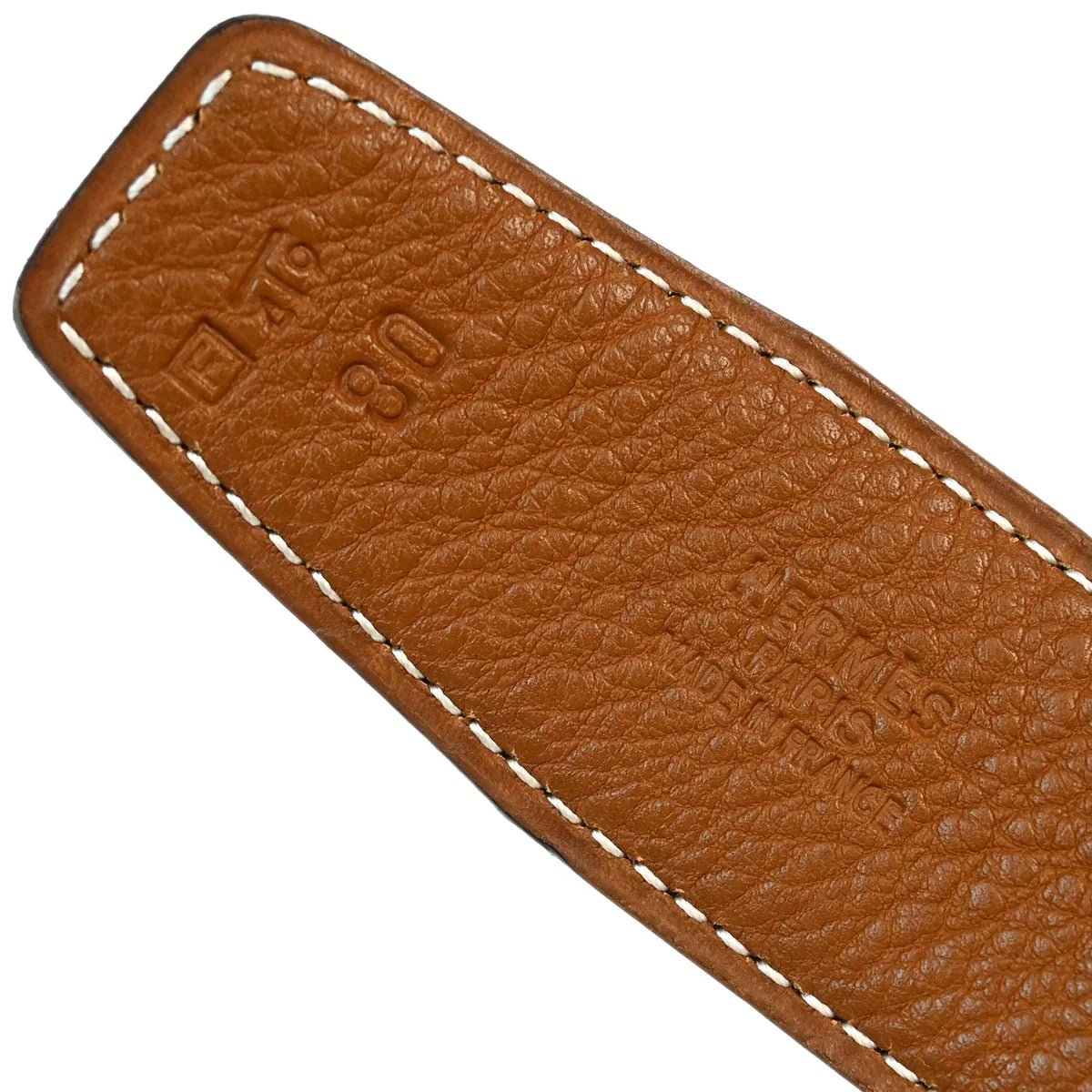 Hermes 2002 Black Box Calf Constance Reversible Belt #80 Small Good