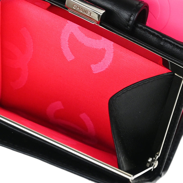 Chanel 2005-2006 Black Calfskin Cambon Ligne Wallet
